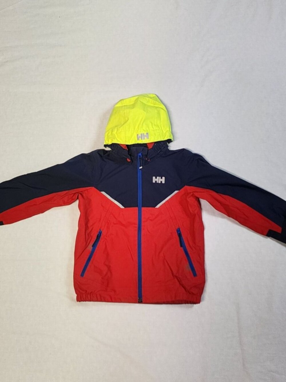 Helly Hansen Jacket Boys Size 7 Full-Zip Detachable Hood Softshell Reflective